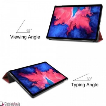 Dirbtinės odos atverčiamas dėklas - bordo spalvos (Lenovo Tab M10 5G 10.6) Dirbtinės odos atverčiamas dėklas - bordo spalvos (Lenovo Tab M10 5G 10.6)